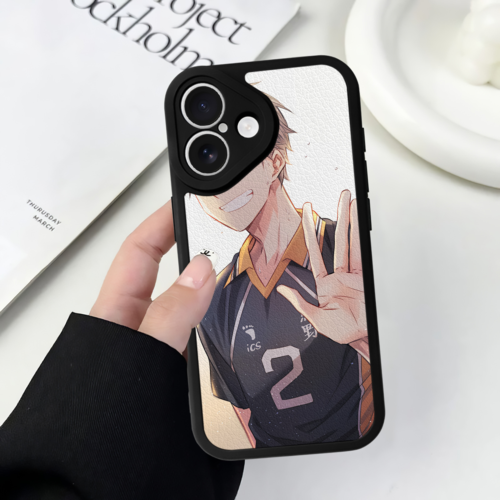 （画像用） ハイキュー!! Haikyu!! 【iPhone 16シリーズ対応】シリコンスマホケース（レザー調） 材質：シリコン